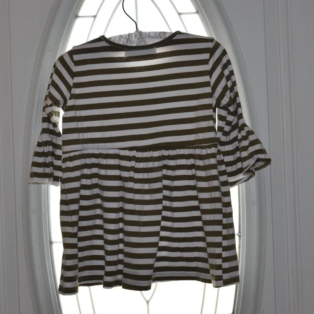 ADORABLE SWEETNESS Stripped Ruffle Girls Top Size 5 - Picture 2 of 4
